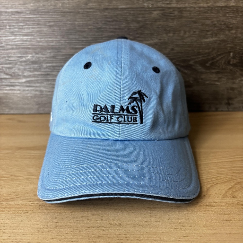 Palms Golf Club Hat Cap Strap Back Blue Embroidered Mesquite NV Golf Mens